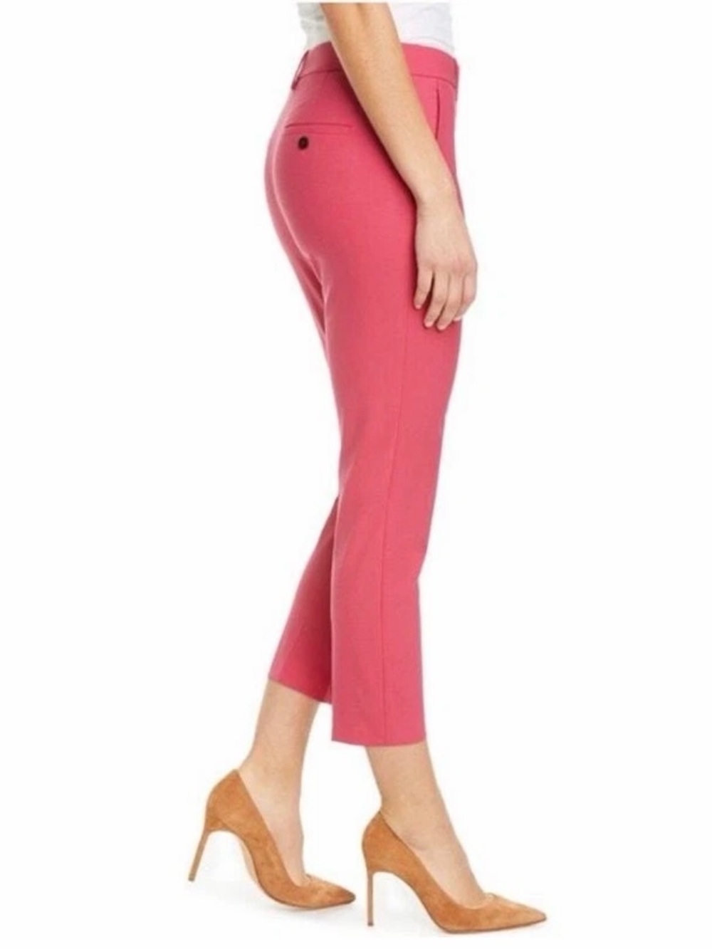 Theory Treeca 2 Cropped Wool Pants Watermelon Pink NWT Size 0 $275